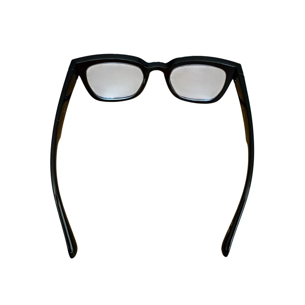 Nicole Miller NM23136 Black Square Reading Glasses Readers +2.50 Minimalist Chic